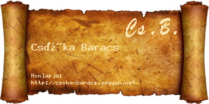 Csóka Baracs névjegykártya